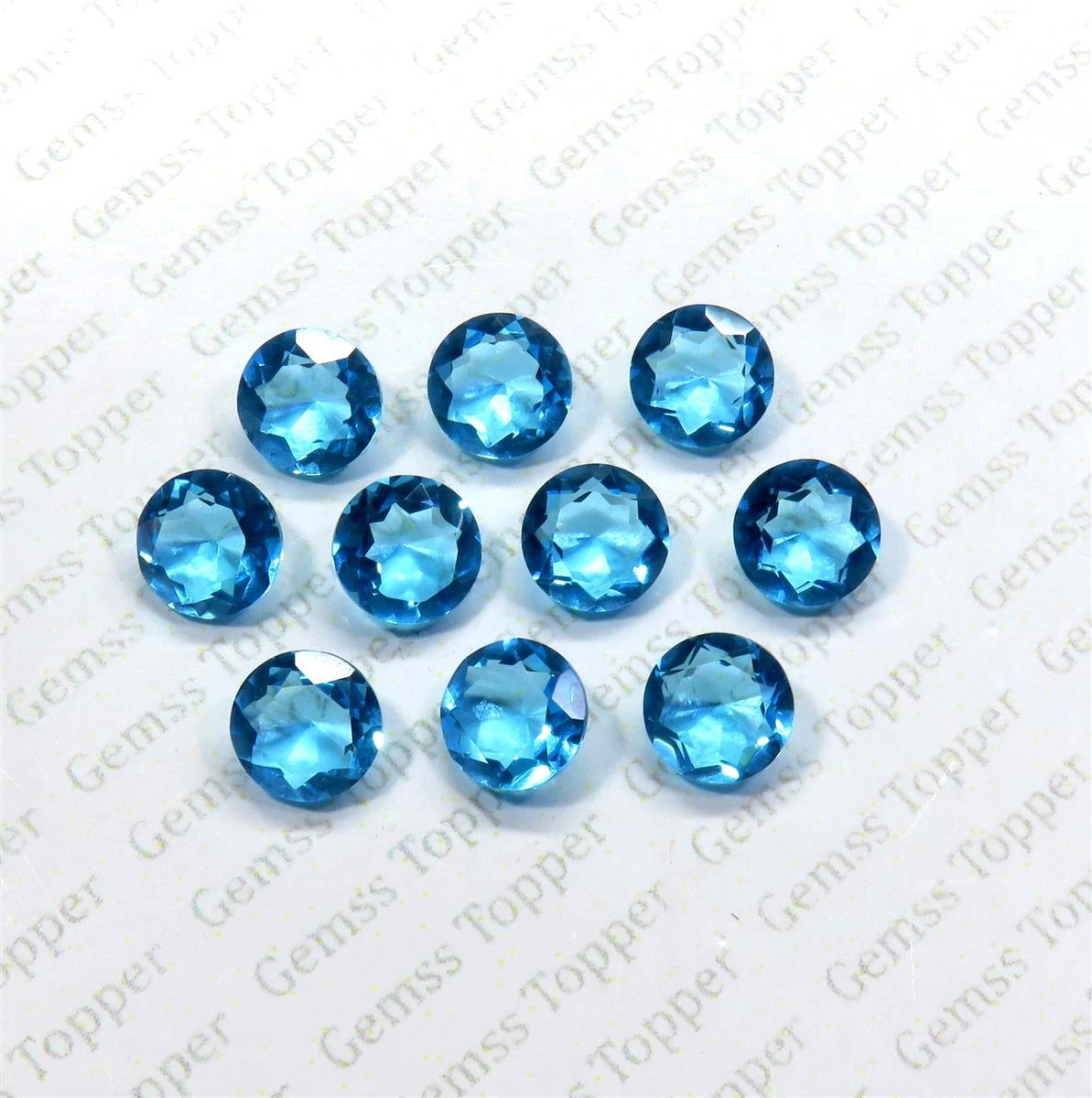 Swiss Blue Topaz 10x10 mm Round Faceted